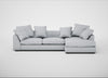 Cumulus Right Hand Facing Corner Sofa Broad Weave Tin
