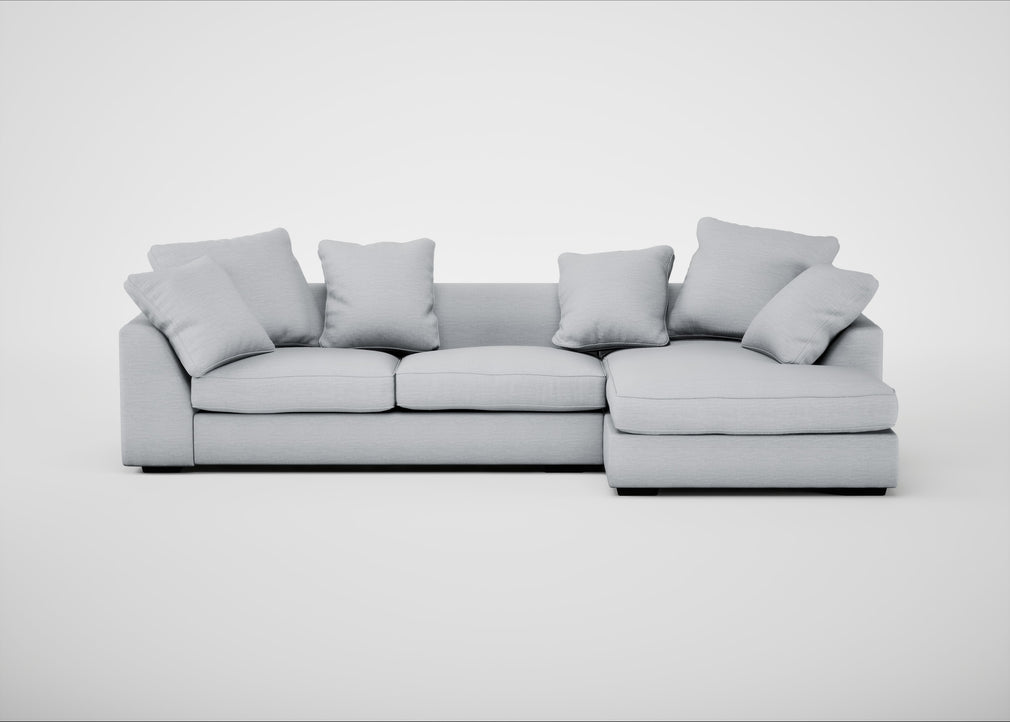 Cumulus Right Hand Facing Corner Sofa Broad Weave Tin