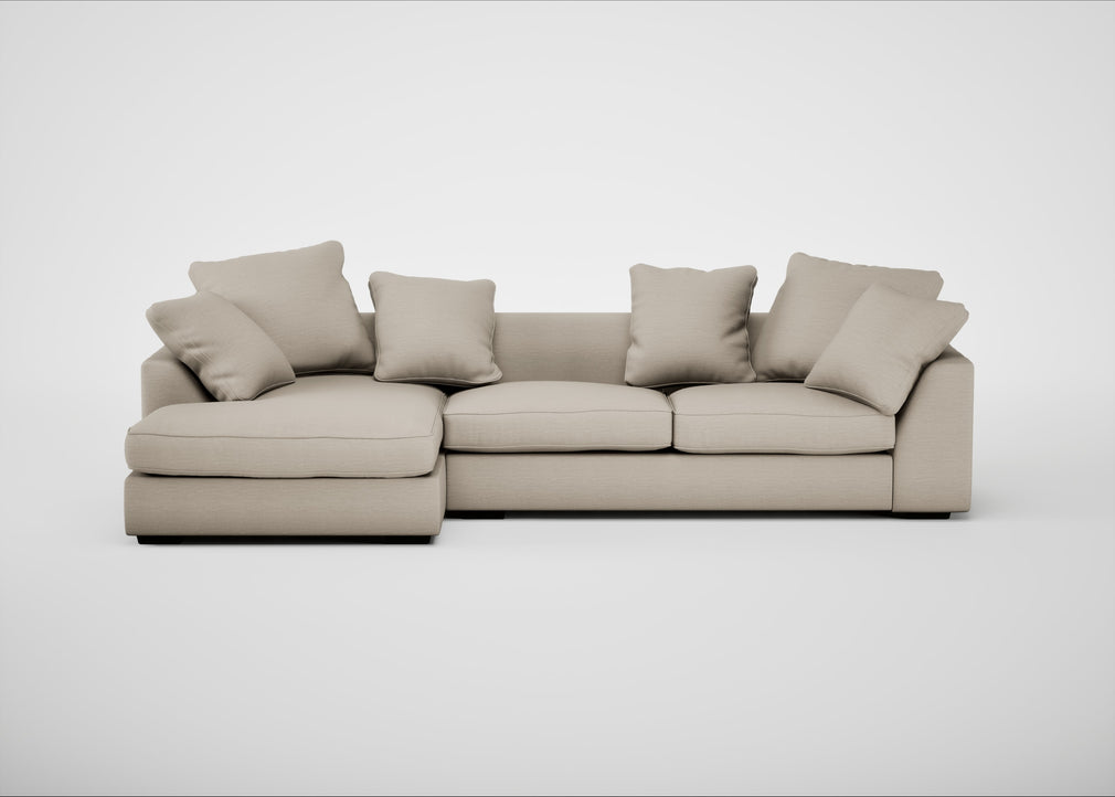 Cumulus Left Hand Facing Corner Sofa Broad Weave Putty