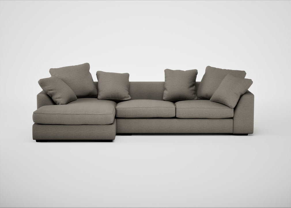 Cumulus Left Hand Facing Corner Sofa Broad Weave Pebble
