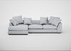 Cumulus Left Hand Facing Corner Sofa Broad Weave Tin