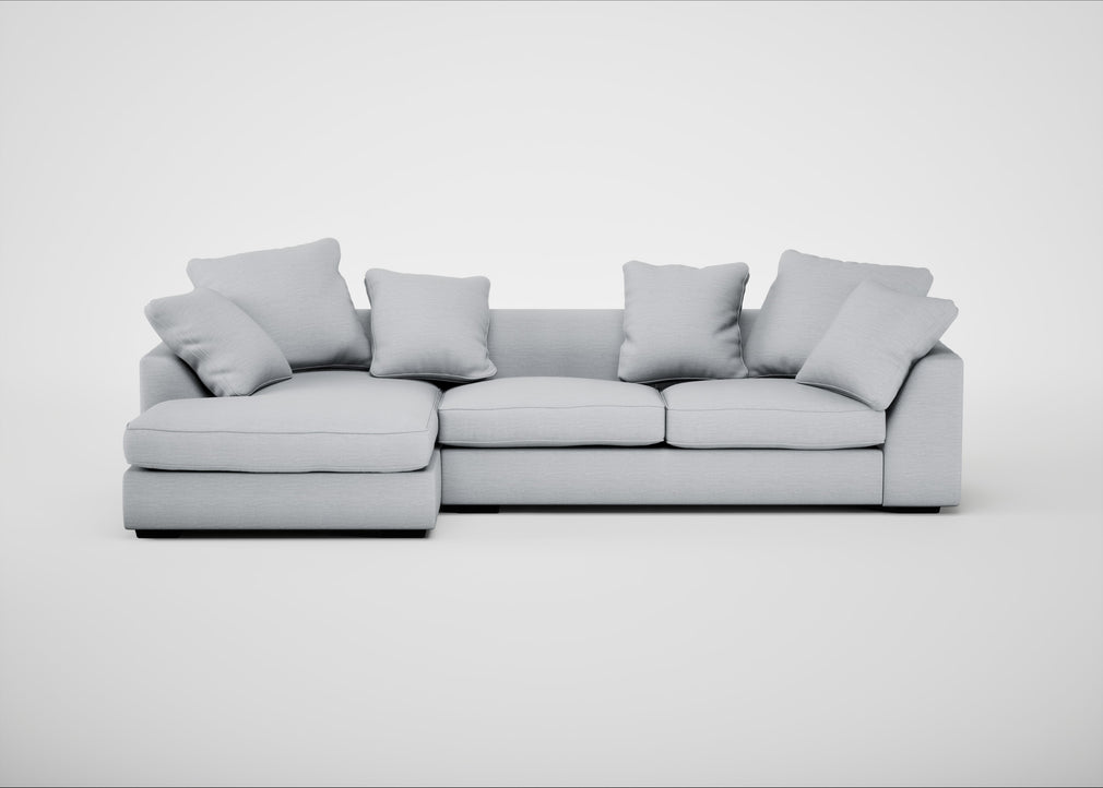 Cumulus Left Hand Facing Corner Sofa Broad Weave Tin