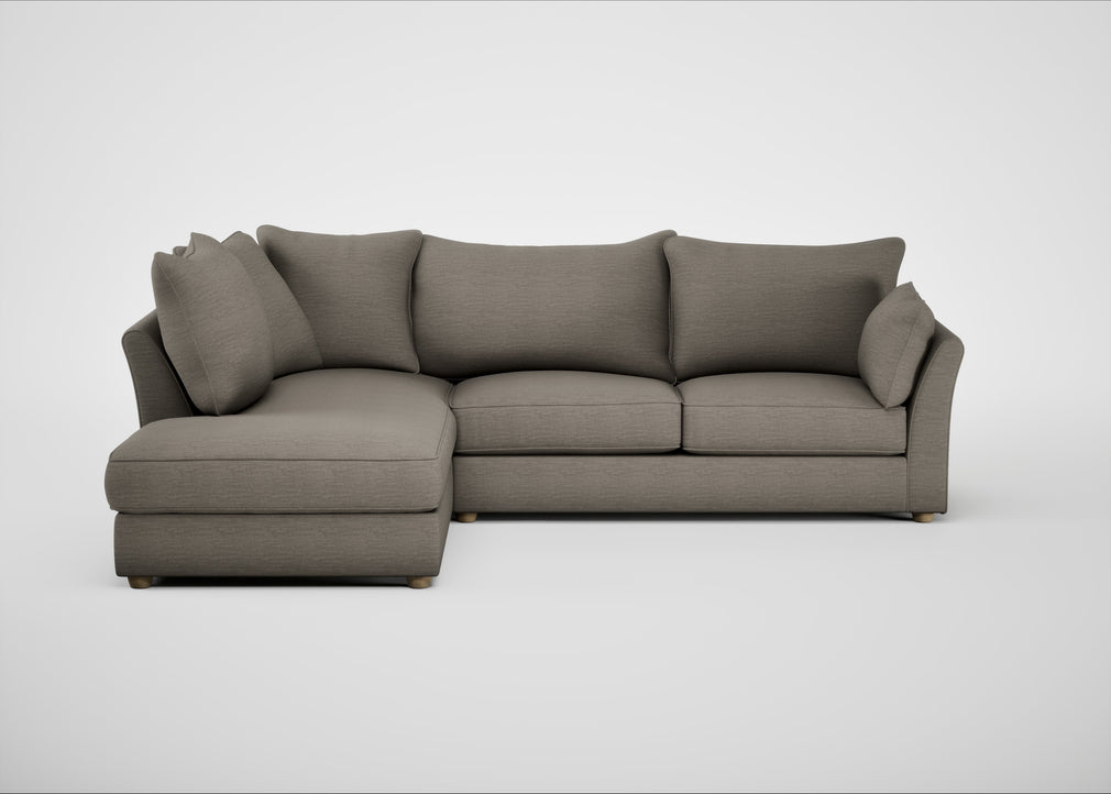 Tailor Left Hand Facing Corner Sofa Broad Weave Pebble / Natural