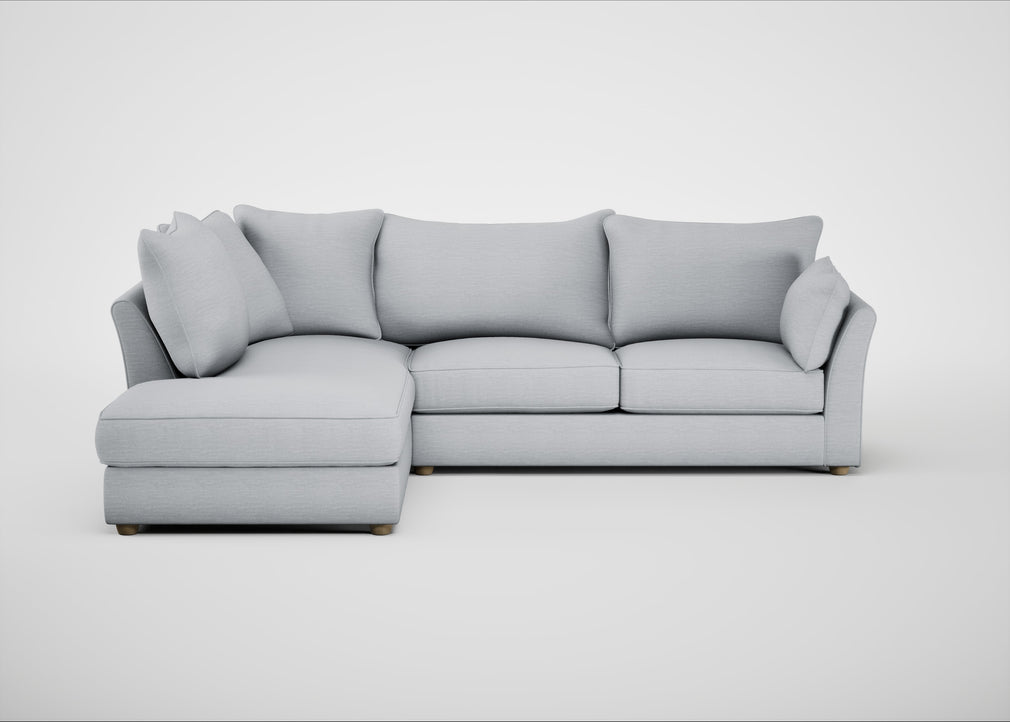 Tailor Left Hand Facing Corner Sofa Broad Weave Tin / Natural