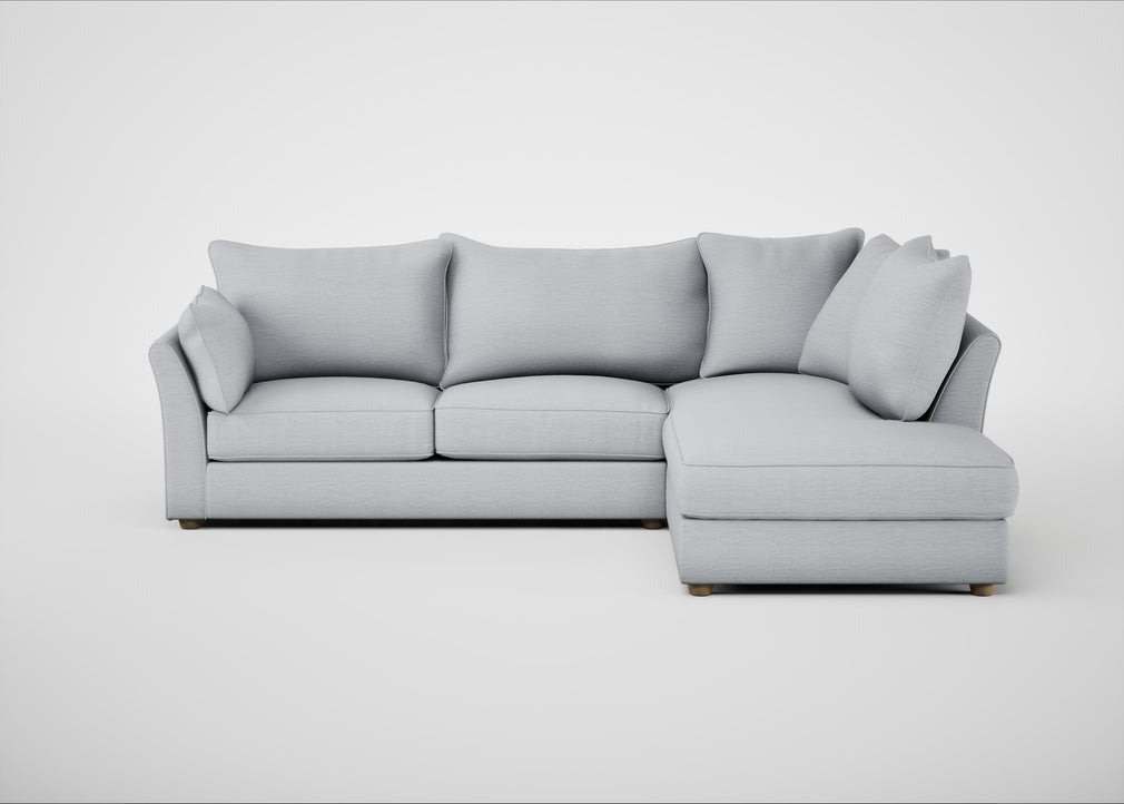 Tailor Right Hand Facing Corner Sofa Broad Weave Tin / Natural