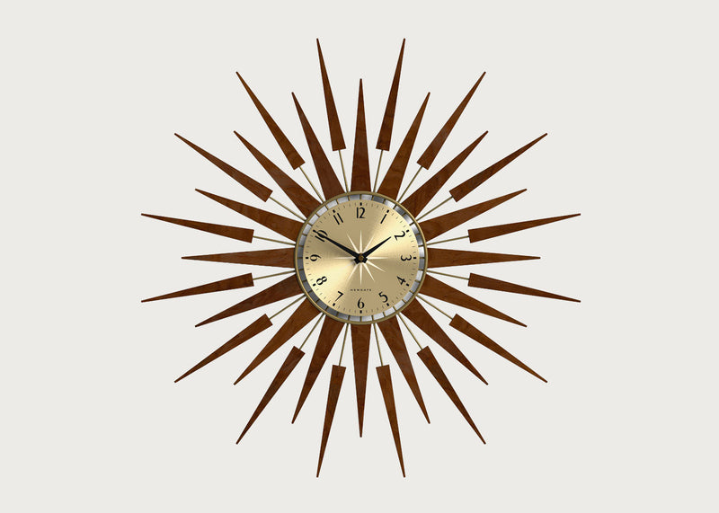 Pluto Starburst Gold Wall Clock
