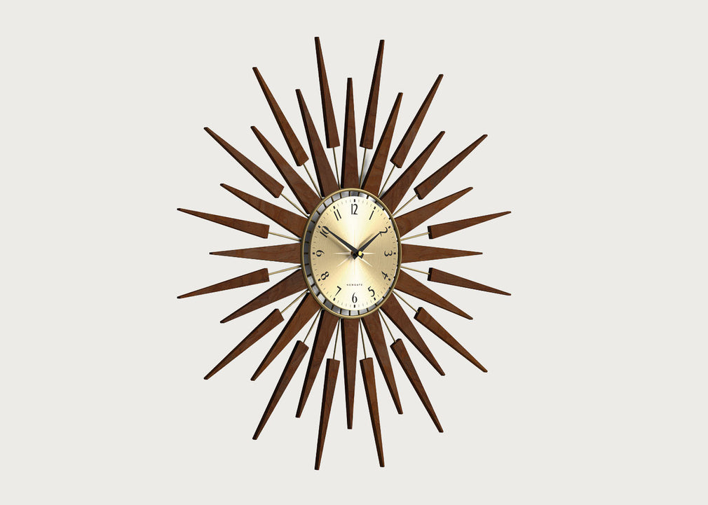 Pluto Starburst Gold Wall Clock