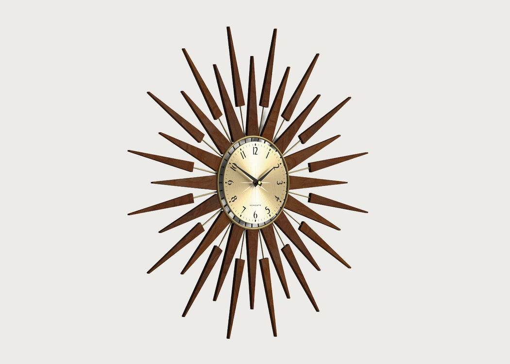 Pluto Starburst Gold Wall Clock