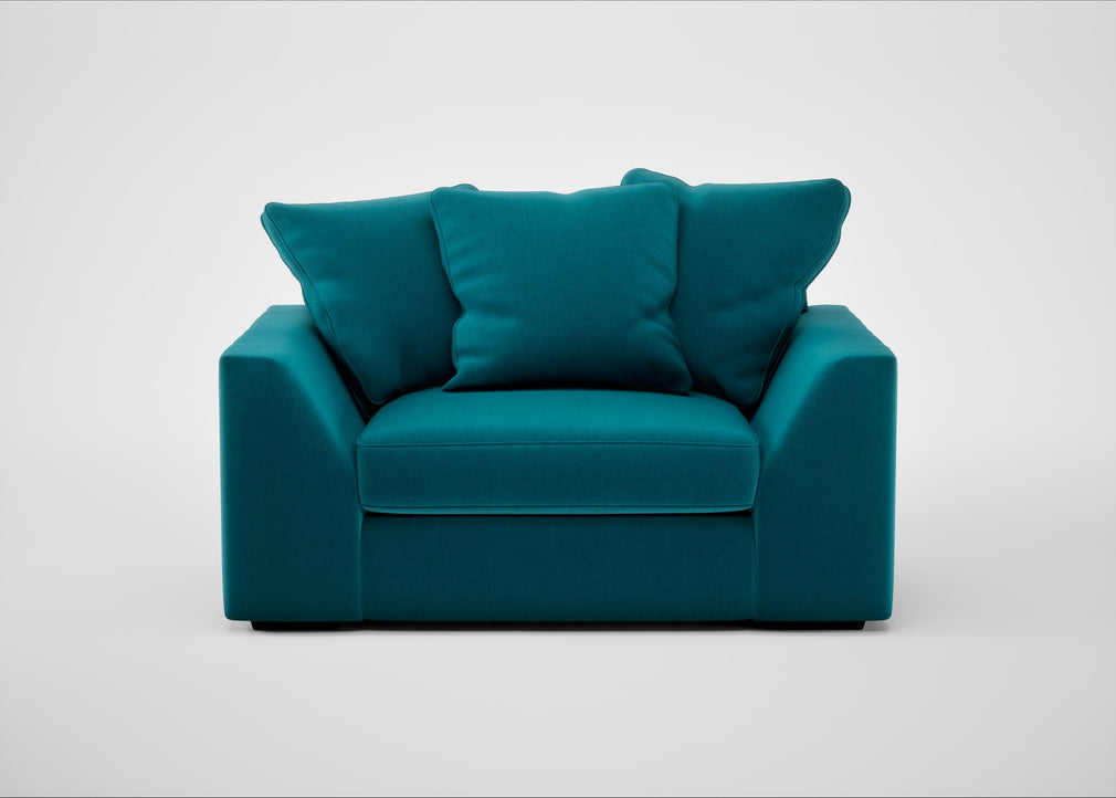 Cumulus Loveseat Cotton Velvet Teal