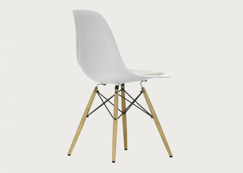 Eames Plastic Side Chair RE DSW Upholstered Seat