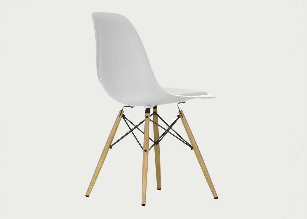 Eames Plastic Side Chair RE DSW Upholstered Seat