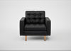 Hepburn Armchair Leather Grain Graphite 063 / Natural