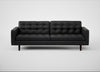 Hepburn 4 Seater Sofa Leather Grain Graphite 063 / Wenge Black