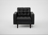 Hepburn Armchair Leather Grain Graphite 063 / Wenge Black