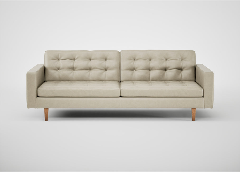 Hepburn 4 Seater Sofa Leather Grain Storm 006 / Natural