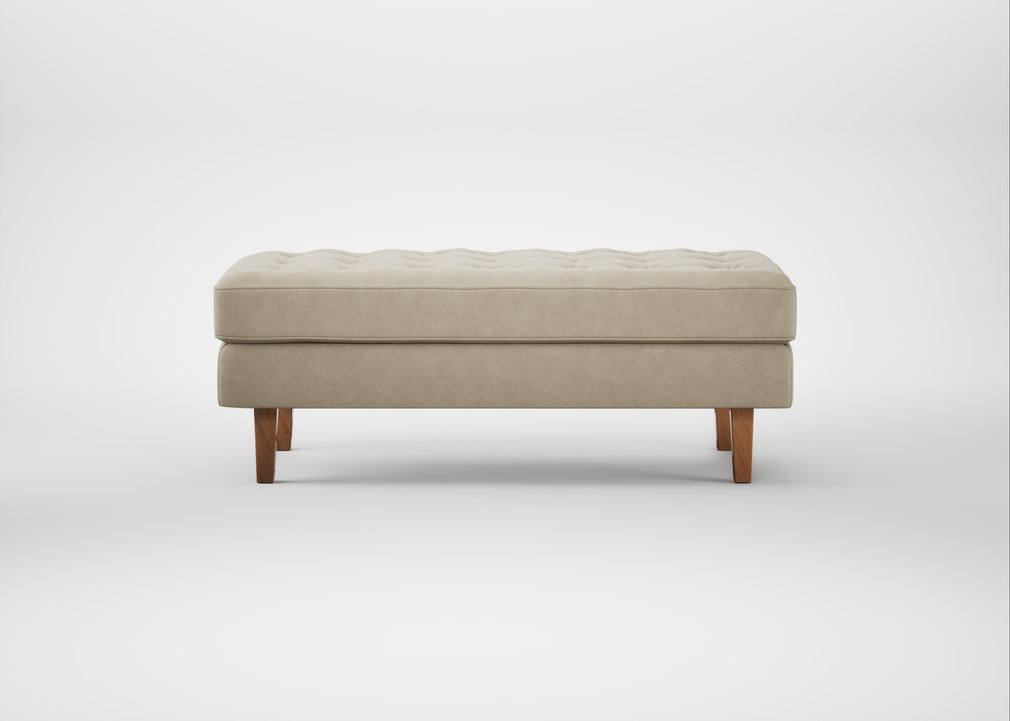 Hepburn Ottoman Leather Grain Storm 006 / Natural