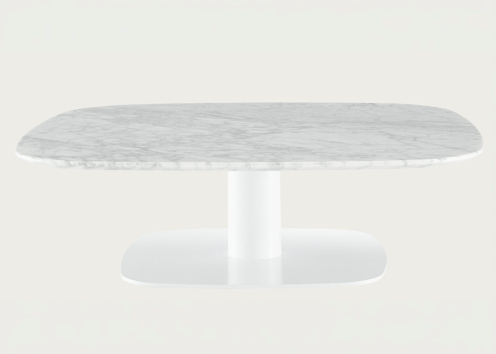 Alster Low Coffee Table with White Carrera Marble Top