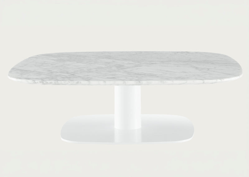 Alster Low Coffee Table with White Carrera Marble Top