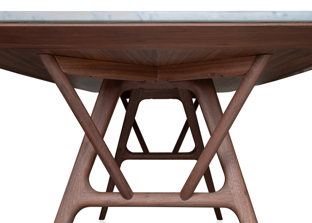 Anais Dining Table Walnut Marble Top