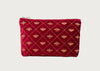 Bee Trellis Velvet Everyday Pouch Rouge