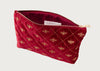 Bee Trellis Velvet Everyday Pouch Rouge