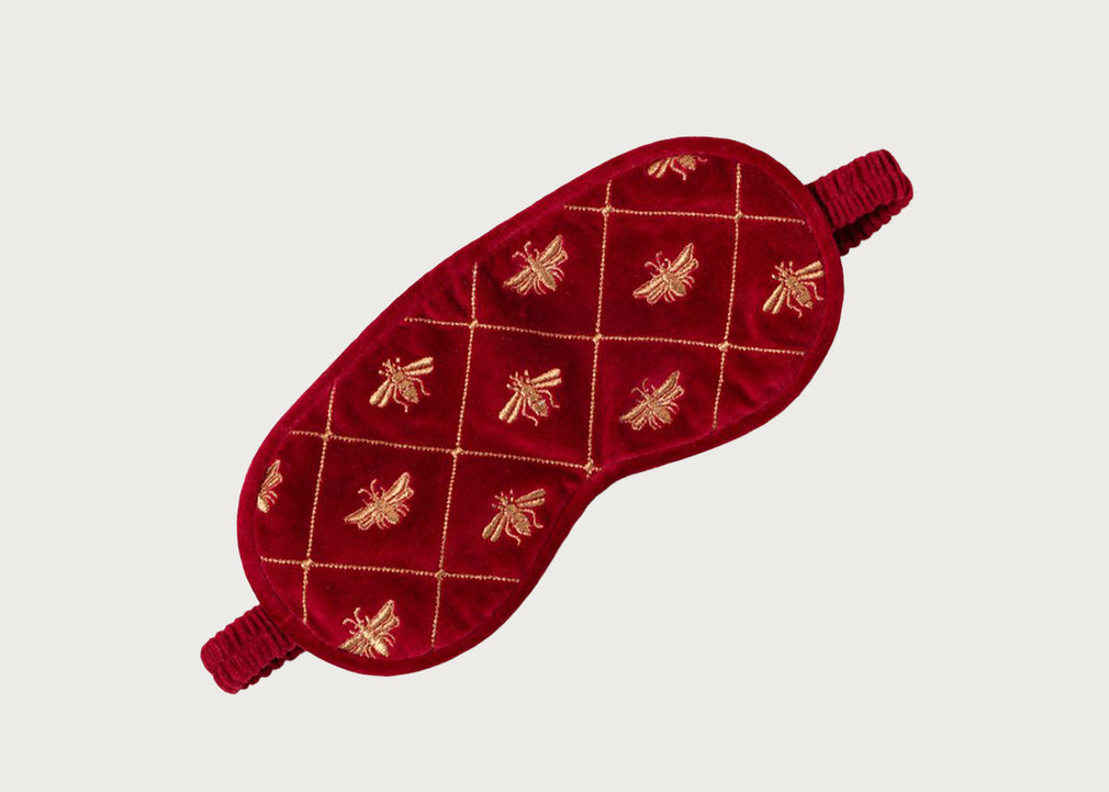 Bee Trellis Velvet Eye Mask Rouge
