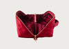 Bee Trellis Velvet Open Flat Makeup Bag Rouge