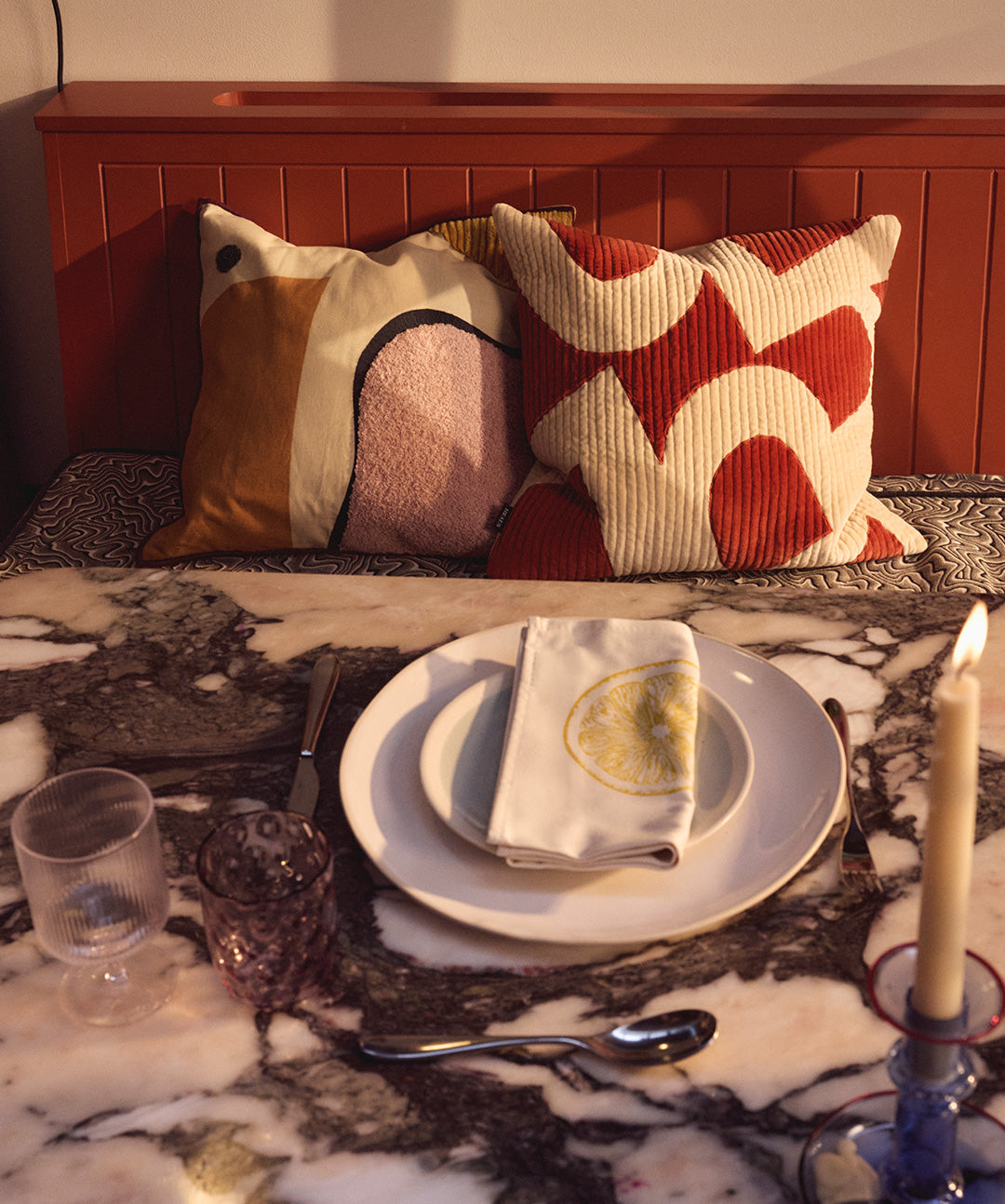 Harriet Haskell-Thomas Heal's Cushions and Dinnerware