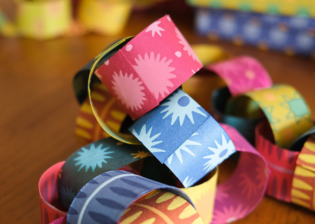 Blue and Yellow Paper Chain Kit