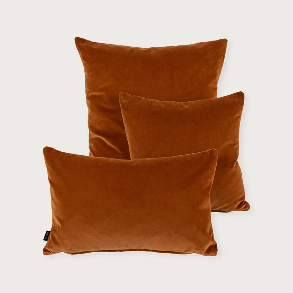 Velvet cushions various sizes in toffee