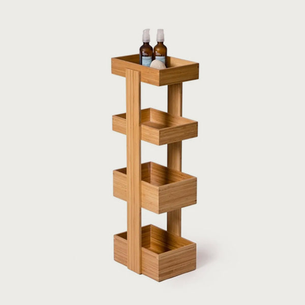 Bathroom Storage Stand Bamboo 4 Tier by Wireworks