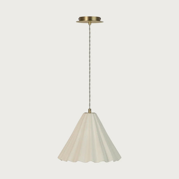 Monroe Porcelain Pendant Light White & Brushed Gold