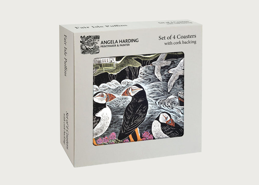 Fair Isle Puffins Coasters