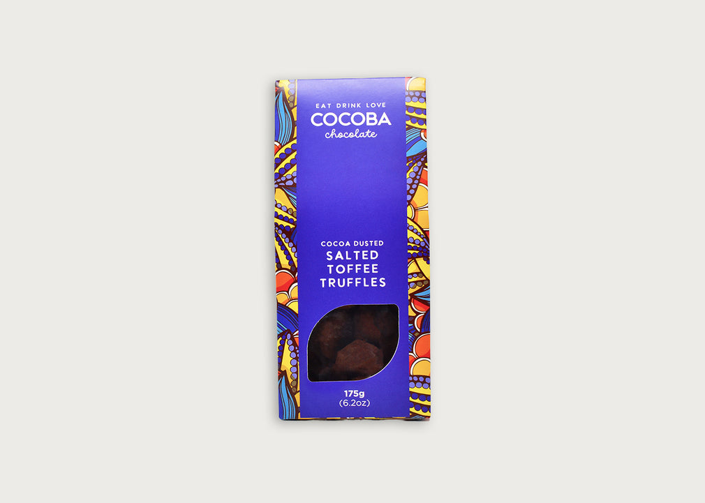 Cocoa Dusted Salted Toffee Truffles