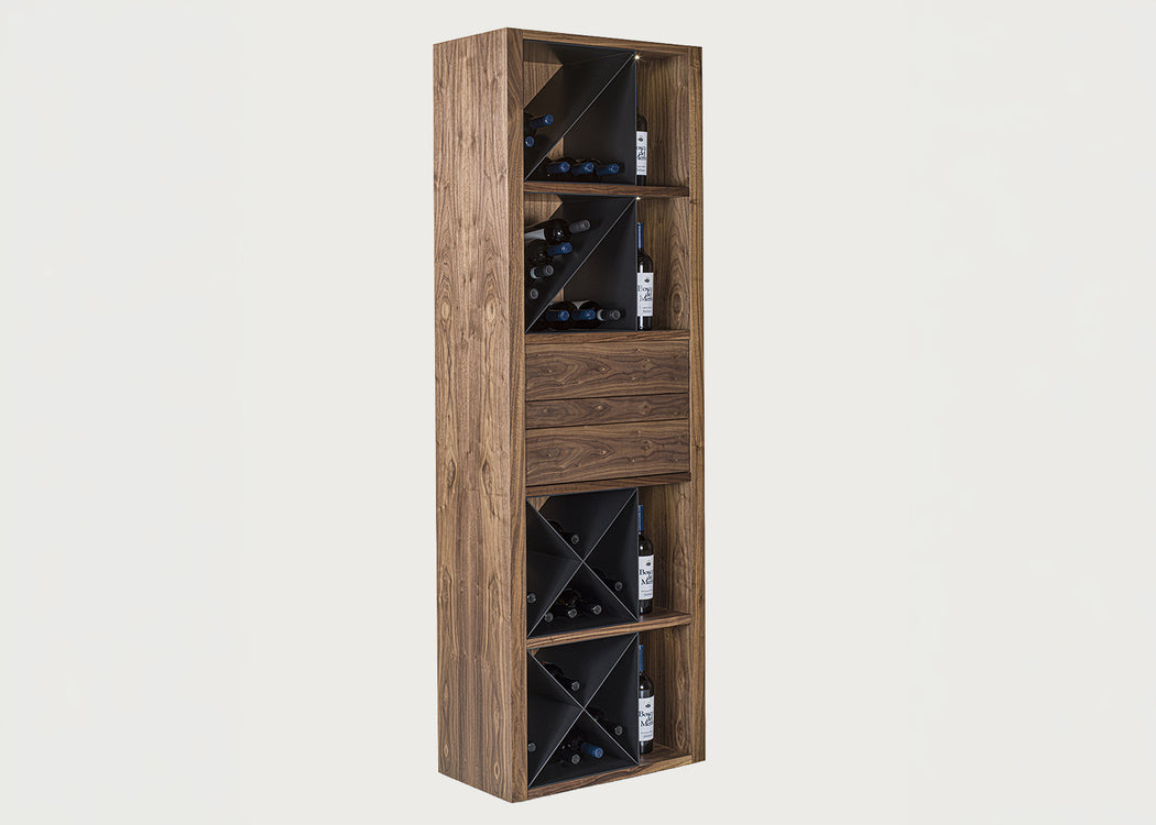 Cru Wine Cabinet Walnut Modules 2 Drawer 1 Shelf