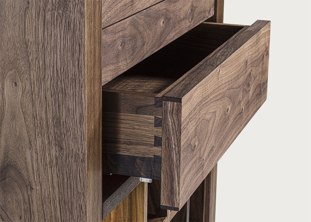 Cru Wine Cabinet Walnut Bottle Grids 2 Drawer 1 Shelf