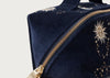 Celestial Sun & Moon Velvet Open Flat Makeup Bag Navy
