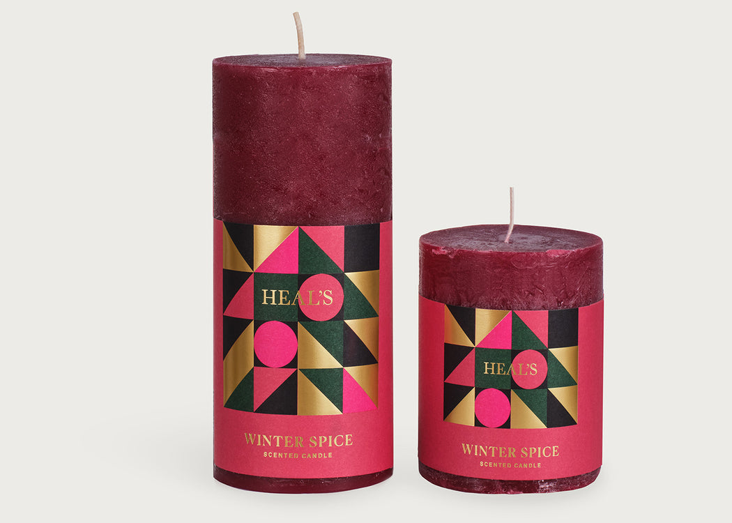 Winter Spice Coloured Pillar Candle