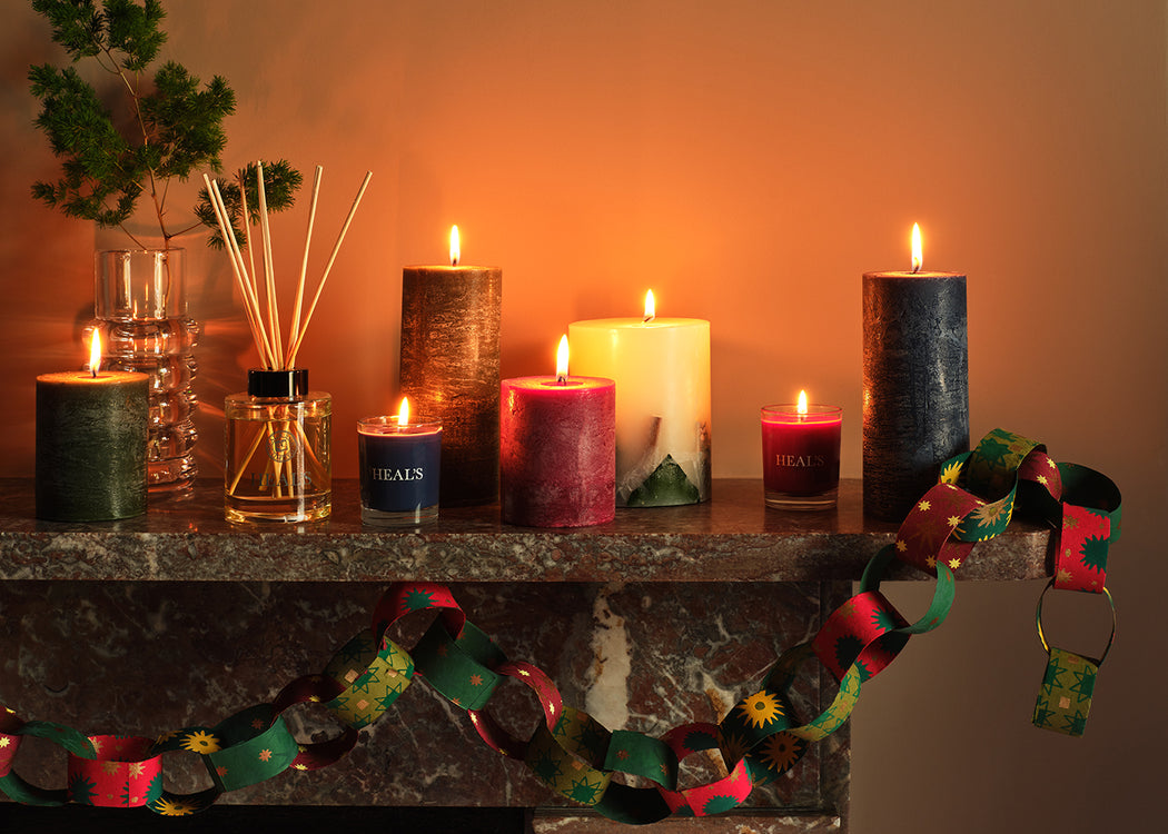 Winter Spice Coloured Pillar Candle