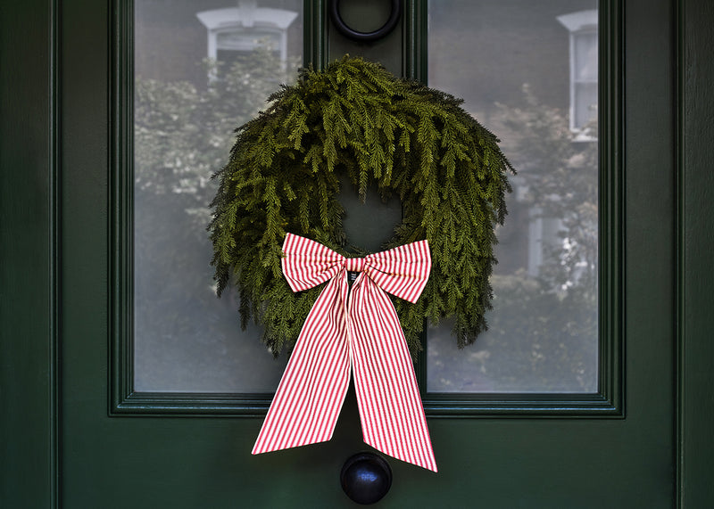 Wreath with Red Velvet Bow