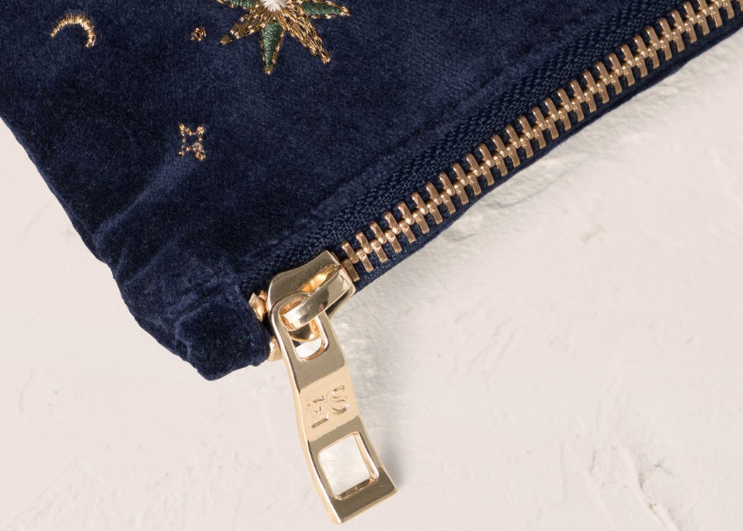 Cosmic Charms Velvet Everyday Pouch Navy