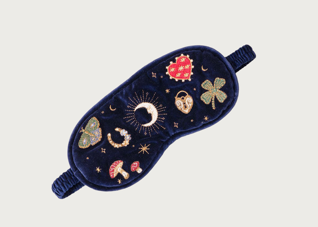 Cosmic Charms Velvet Eye Mask Navy
