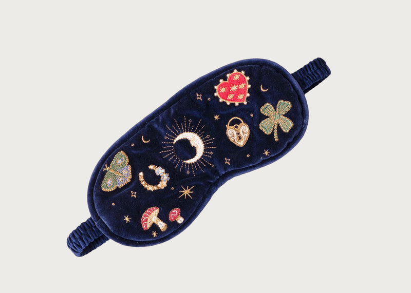 Cosmic Charms Velvet Eye Mask Navy