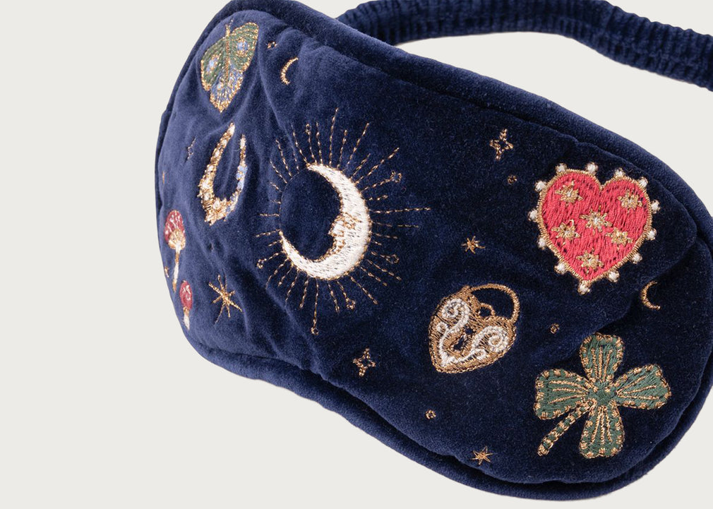 Cosmic Charms Velvet Eye Mask Navy