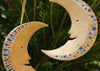 Golden Man on the Moon Screen-Printed Board Decoration