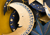Golden Man on the Moon Screen-Printed Board Decoration