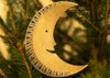 Golden Man on the Moon Screen-Printed Board Decoration