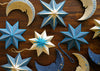 Golden Star Screen-Printed Board Decoration