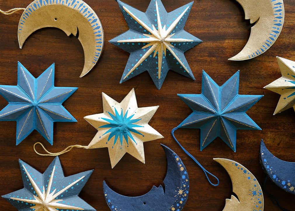 Golden Star Screen-Printed Board Decoration