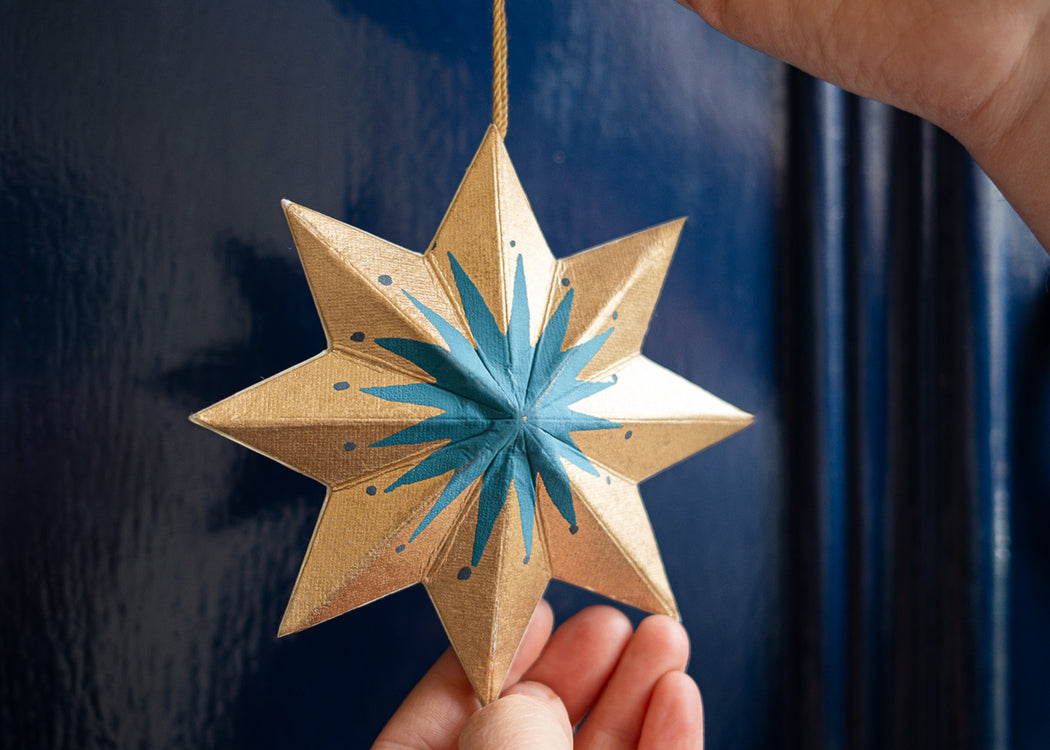 Golden Star Screen-Printed Board Decoration